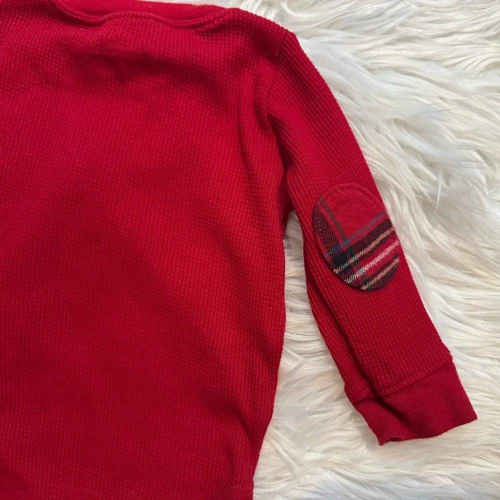 Carter’s Baby‎ Boy 6M Outfit Set Red Thermal Elbow Patch Bodysuit Black Pants